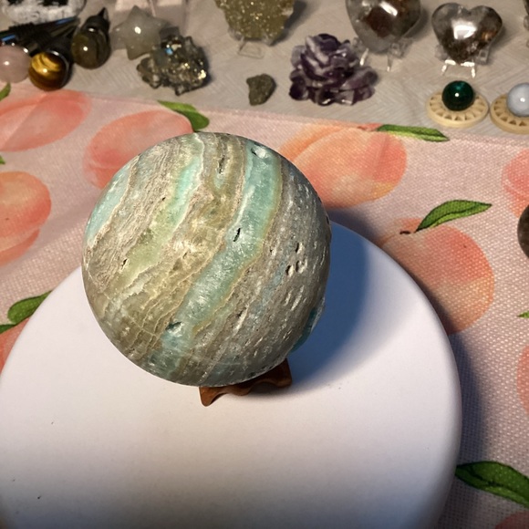Blue Aragonite crystal sphere - Picture 3 of 5